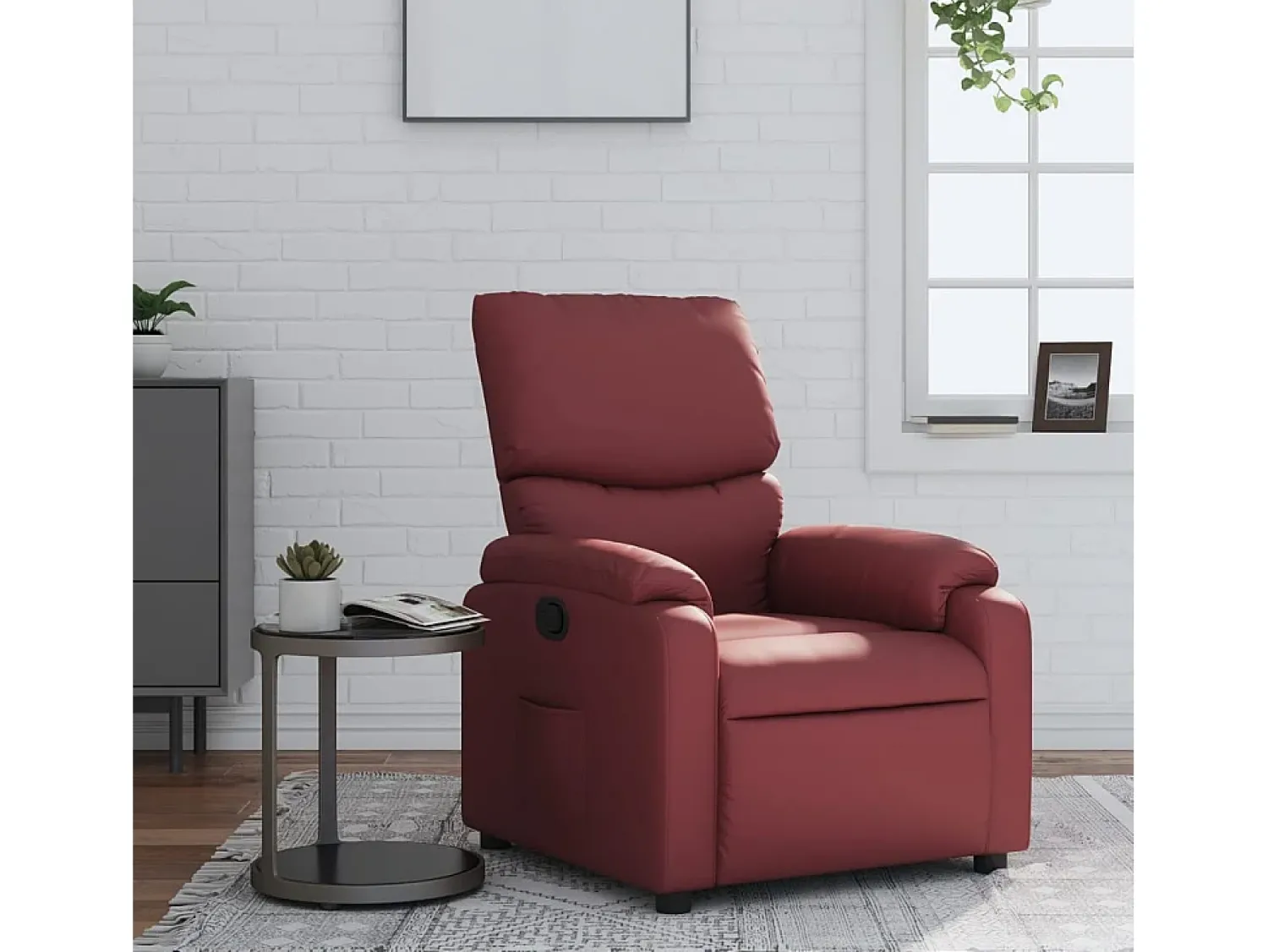 Poltrona reclinável couro artificial tinto SHL170471^ Poltrona