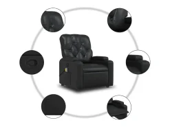 Poltrona*vidaxl Poltrona reclinável couro artificial Preto