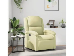 Poltrona| Poltrona reclinável couro genuíno cor SHL27584 Creme
