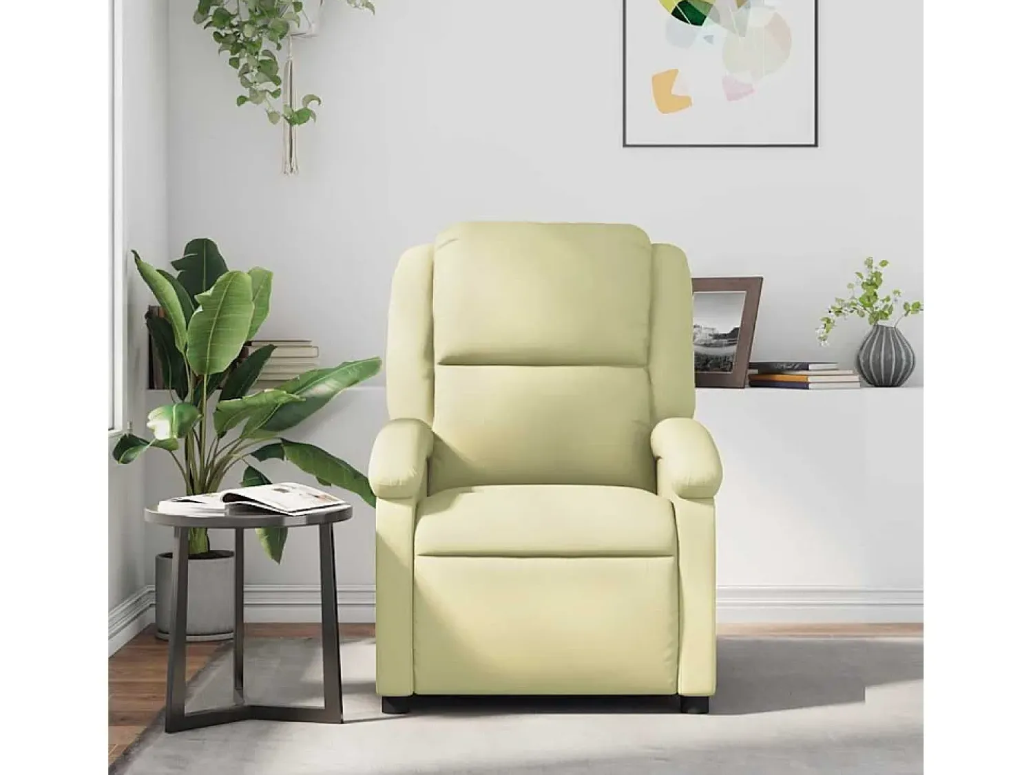 Poltrona| Poltrona reclinável couro genuíno cor SHL27584 Creme