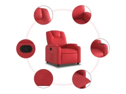 vidaxl Poltrona reclinável couro artificial^ Poltrona