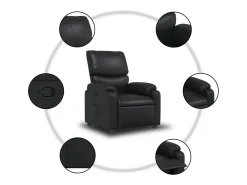 Poltrona*vidaxl Poltrona reclinável couro artificial Preto