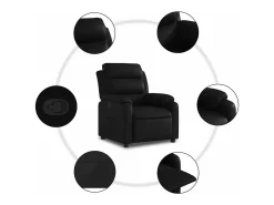 Poltrona|vidaxl Poltrona reclinável couro artificial Preto
