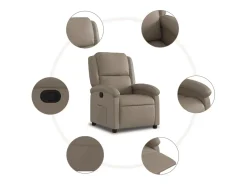 Hot vidaxl Poltrona reclinável couro artificial cor cappuccino Castanho