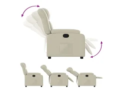 Poltrona|vidaxl Poltrona reclinável couro artificial cor Creme