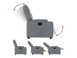 Poltrona| Poltrona reclinável couro artificial SHL968204 Cinzento
