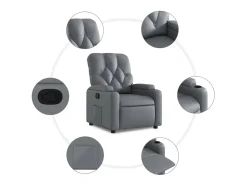 Poltrona| Poltrona reclinável couro artificial SHL968204 Cinzento