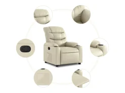 Poltrona| Poltrona reclinável couro artificial cor SHL292080 Creme