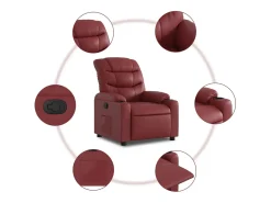 vidaxl Poltrona reclinável couro artificial tinto^ Poltrona