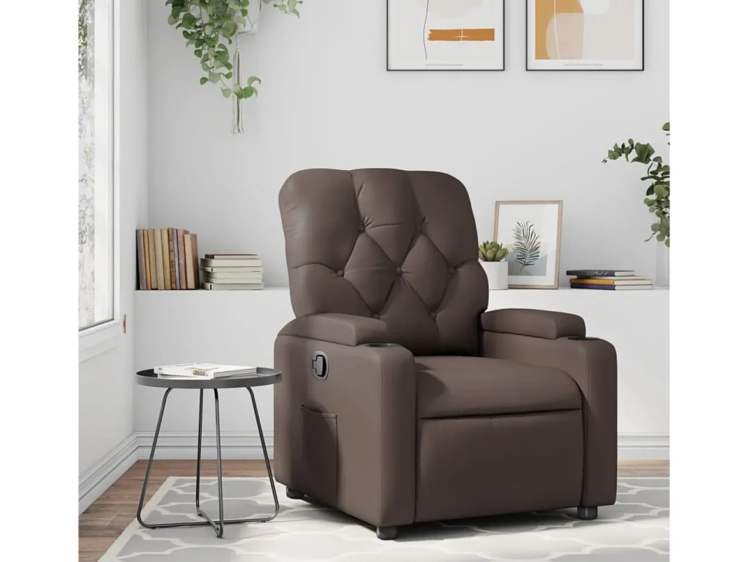 Poltrona reclinável couro artificial SHL1538^ Poltrona