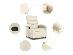 vidaxl Poltrona reclinável couro artificial cor^ Poltrona