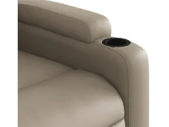 Poltrona reclinável couro artificial cor cappuccino SHL381344^ Poltrona