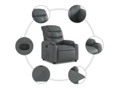 Poltrona| Poltrona reclinável couro artificial SHL511609 Cinzento