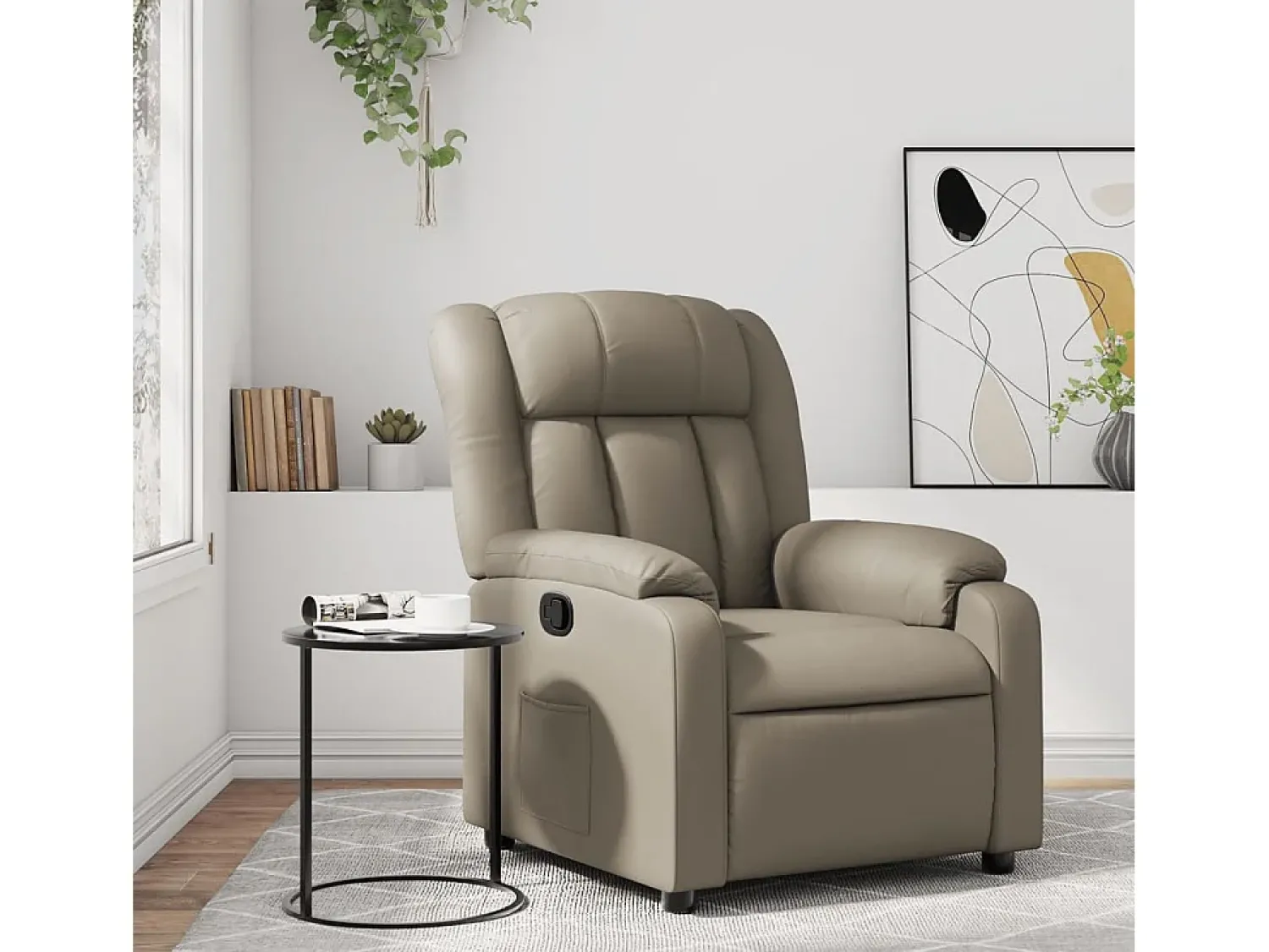 Poltrona* Poltrona reclinável couro artificial cor cappuccino SHL439000 Castanho
