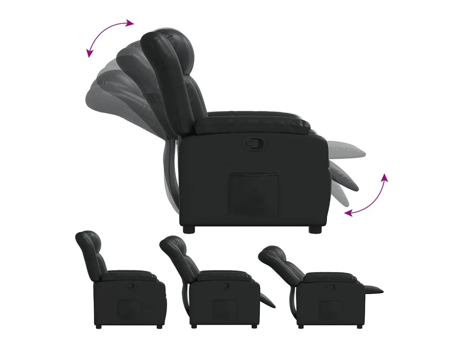 Poltrona| Poltrona reclinável couro artificial SHL763246 Preto