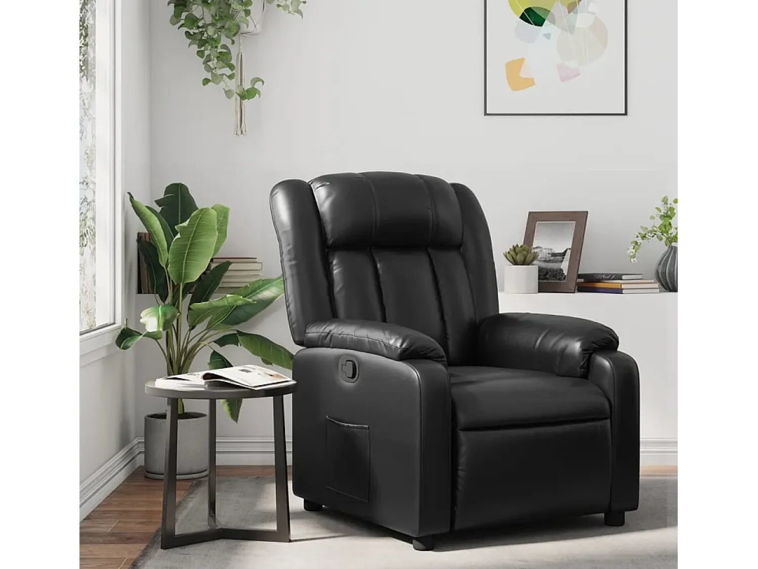 Poltrona| Poltrona reclinável couro artificial SHL763246 Preto