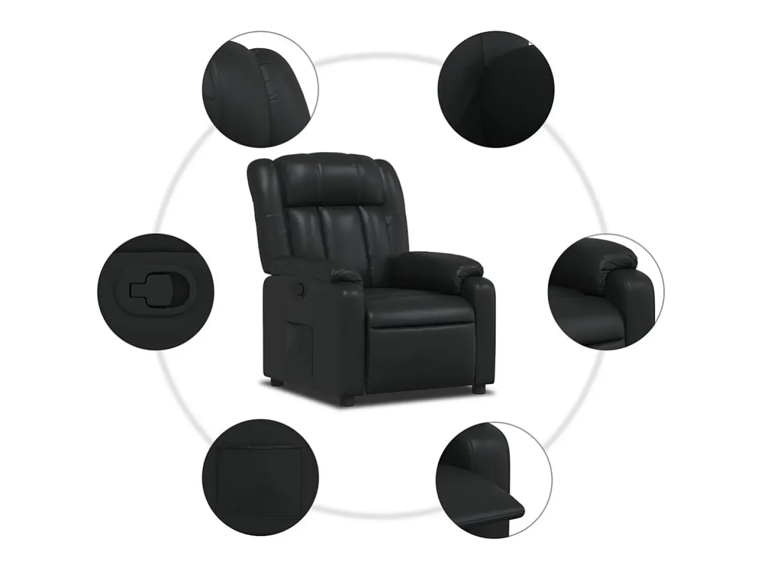 Poltrona| Poltrona reclinável couro artificial SHL763246 Preto