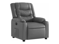 Poltrona|vidaxl Poltrona reclinável couro artificial Cinzento