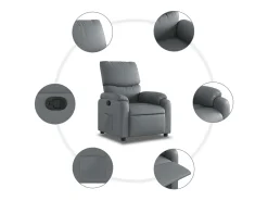 Poltrona* Poltrona reclinável couro artificial SHL468610 Cinzento