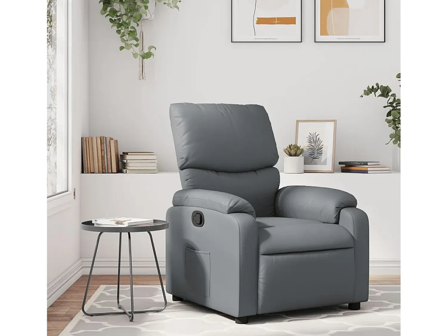 Poltrona* Poltrona reclinável couro artificial SHL468610 Cinzento