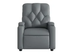 Poltrona|vidaxl Poltrona reclinável couro artificial Cinzento