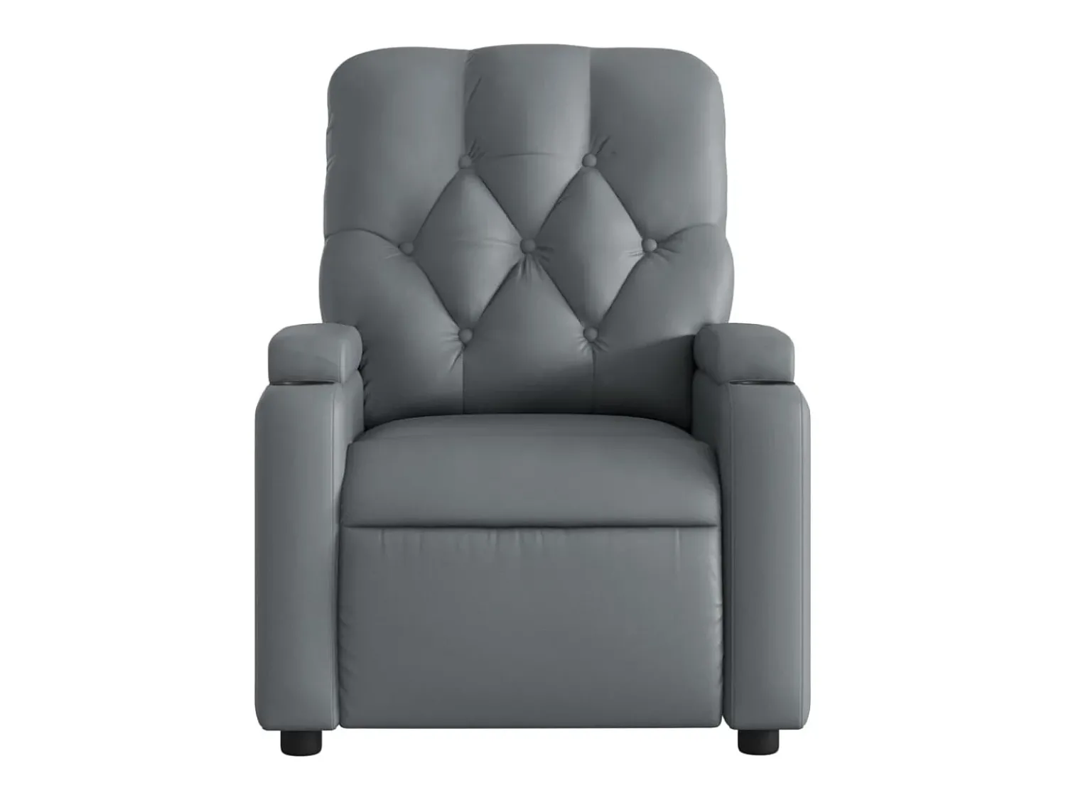 Poltrona|vidaxl Poltrona reclinável couro artificial Cinzento