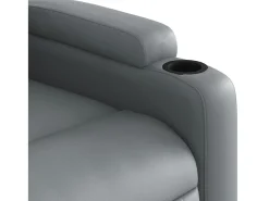 Poltrona|vidaxl Poltrona reclinável couro artificial Cinzento