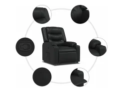 Poltrona|vidaxl Poltrona reclinável couro artificial Preto