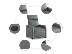 New Poltrona reclinável couro artificial SHL660431 Cinzento
