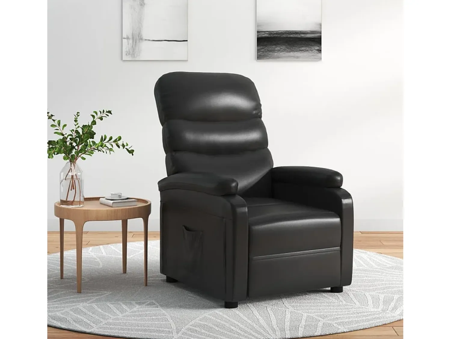 Poltrona| Poltrona reclinável couro artificial SHL714158 Preto