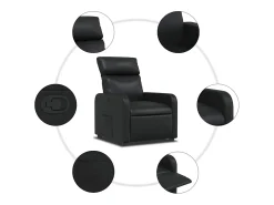 Poltrona* Poltrona reclinável couro artificial SHL621326 Preto