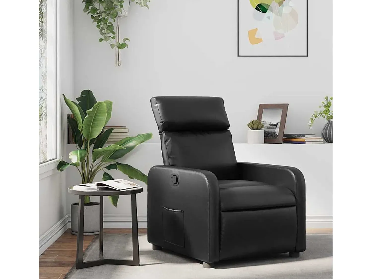 Poltrona* Poltrona reclinável couro artificial SHL621326 Preto