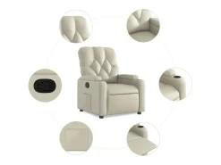 Poltrona| Poltrona reclinável couro artificial cor PT142987 Creme