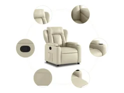 Poltrona| Poltrona reclinável couro artificial cor SHL863508 Creme