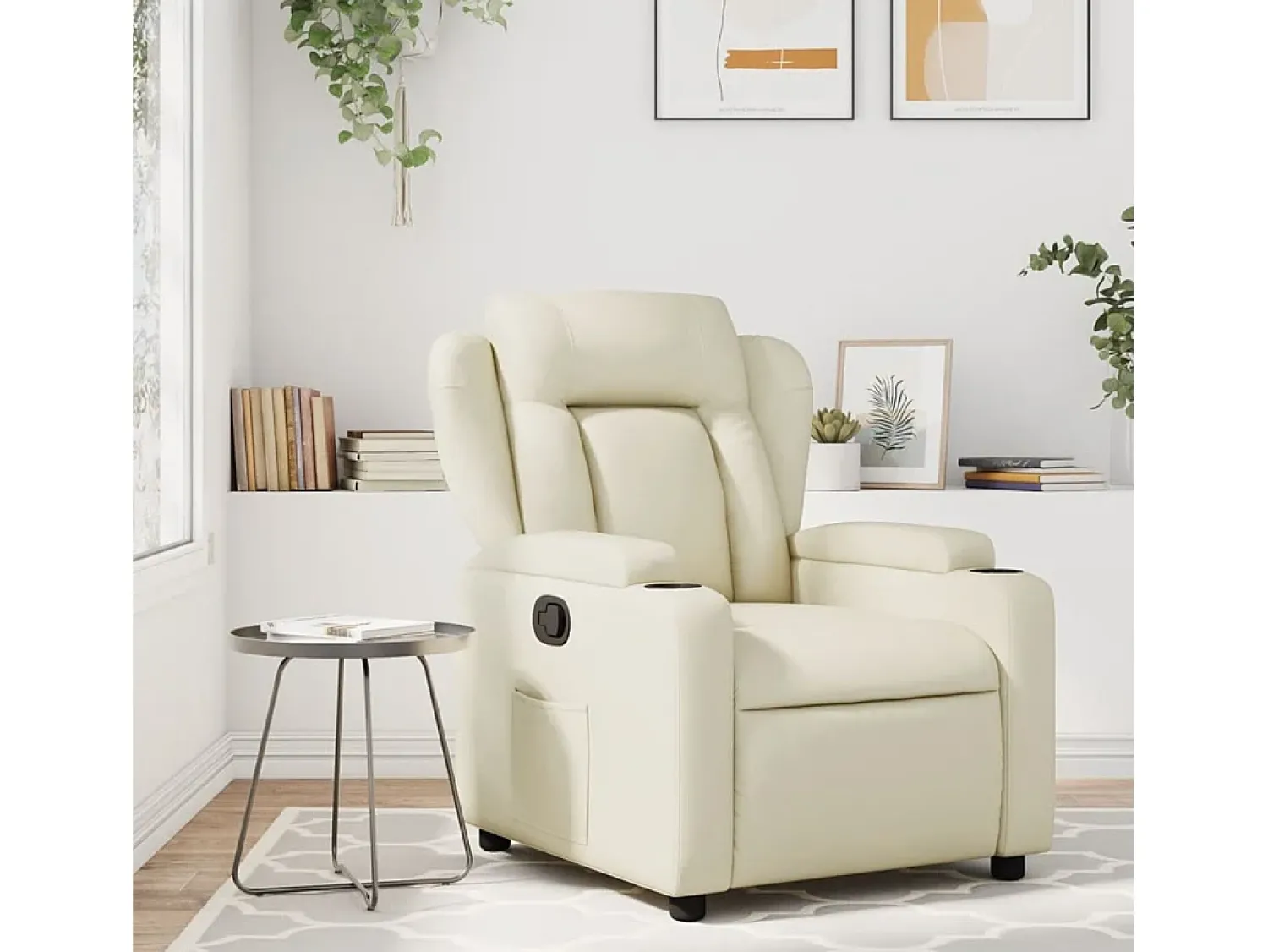Poltrona| Poltrona reclinável couro artificial cor SHL863508 Creme
