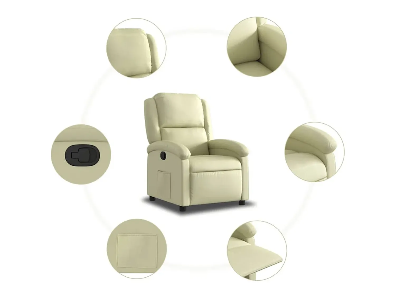 vidaxl Poltrona reclinável couro genuíno cor^ Poltrona