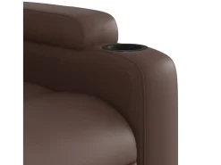 Discount vidaxl Poltrona reclinável couro artificial Castanho