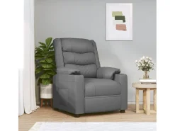 Hot Poltrona reclinável couro artificial SHL980419 Cinzento
