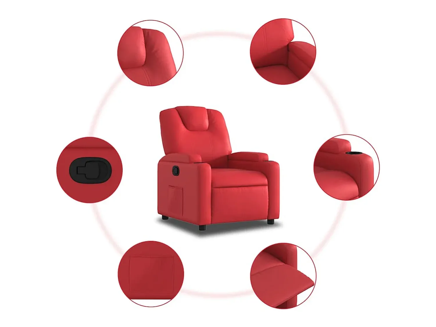 Poltrona reclinável couro artificial SHL20551^ Poltrona