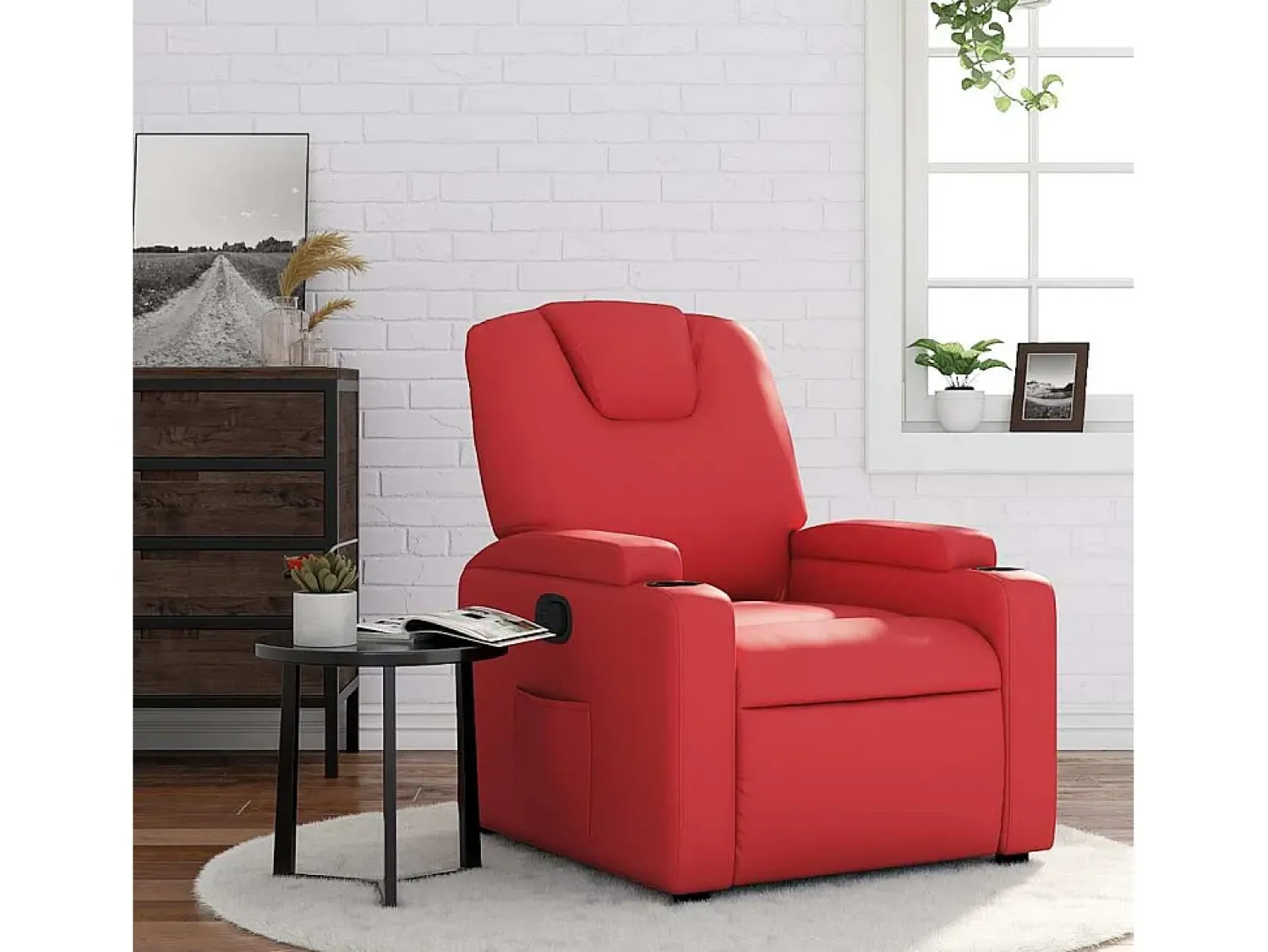 Poltrona reclinável couro artificial SHL20551^ Poltrona