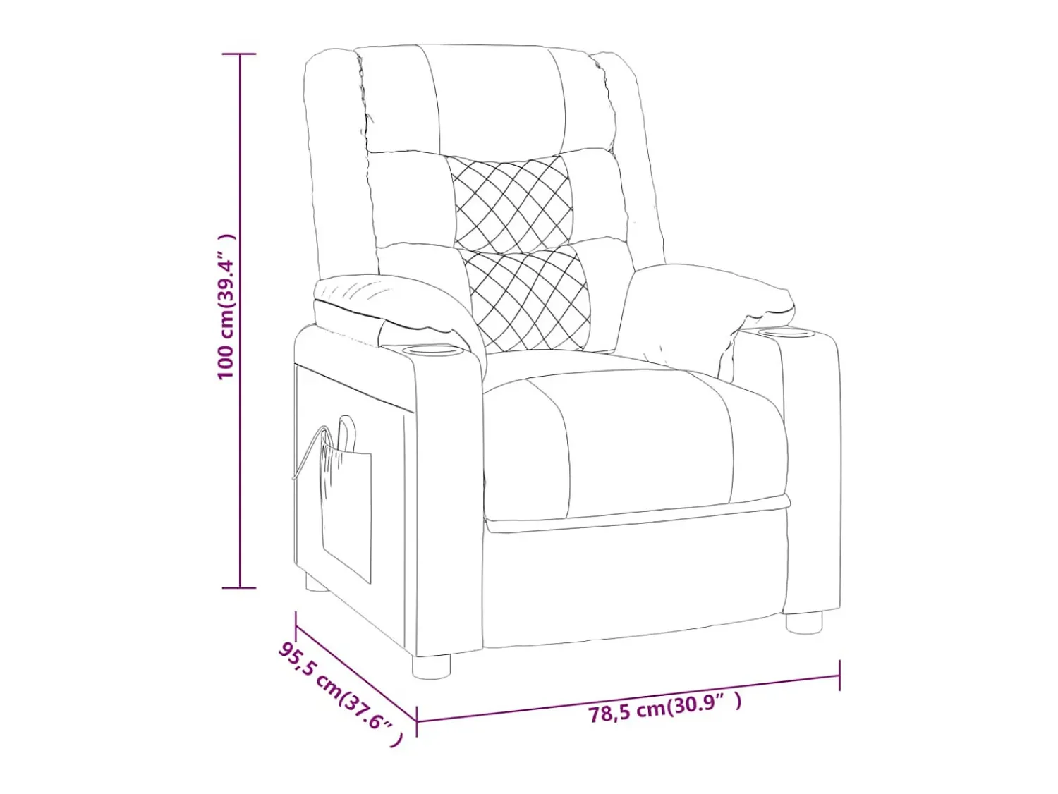 Poltrona| Poltrona reclinável couro artificial SHL923404 Castanho