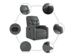 New Poltrona reclinável couro artificial SHL336956 Cinzento