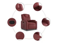 Hot Poltrona reclinável couro artificial tinto SHL521966 Vermelho