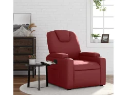 Hot Poltrona reclinável couro artificial tinto SHL521966 Vermelho