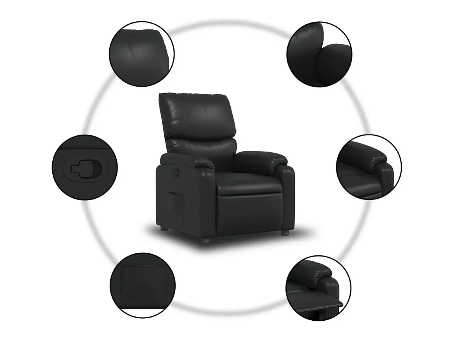 Poltrona* Poltrona reclinável couro artificial SHL589513 Preto