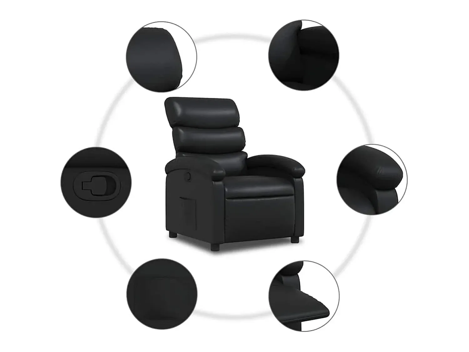 vidaxl Poltrona reclinável couro artificial^ Poltrona