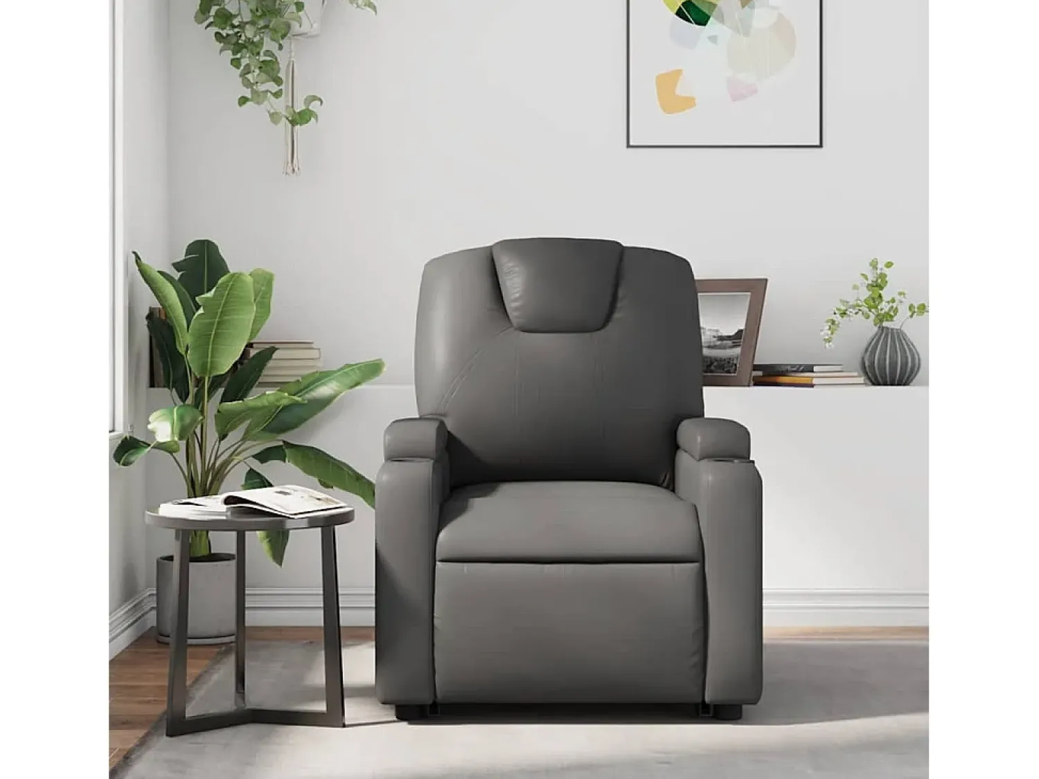 Poltrona* Poltrona reclinável couro artificial SHL183737 Cinzento