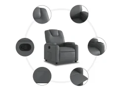 Poltrona* Poltrona reclinável couro artificial SHL183737 Cinzento