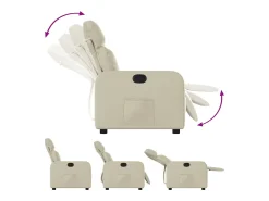 Sale Poltrona reclinável couro artificial cor PT683071 Creme