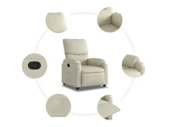 Online Poltrona reclinável couro artificial cor SHL908508 Creme